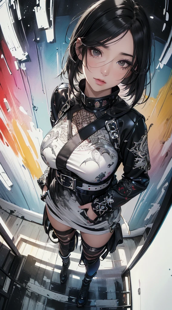 Dark and gloomy, evil shadows, black, purple, female, sexy body