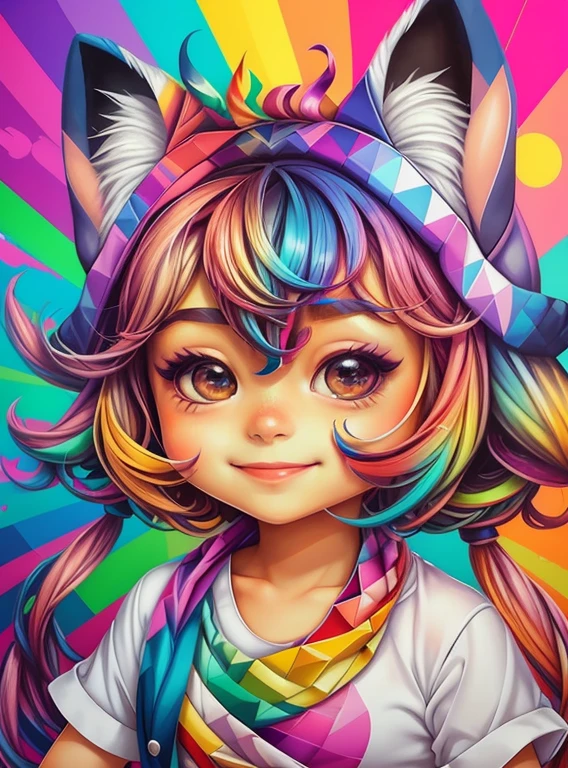 (Lulu of Pumerania ),(happy)),(2ear)), Eduardo Kobra padding ,wall PORTRAIT geometric multidimensional, art, chibi,
yang08k, beautiful, colorful,
masterpieces, top quality, best quality, official art, beautiful and aesthetic,