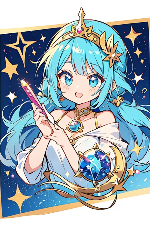 anime style; 3d; glitter; horoscope sign Aquarius