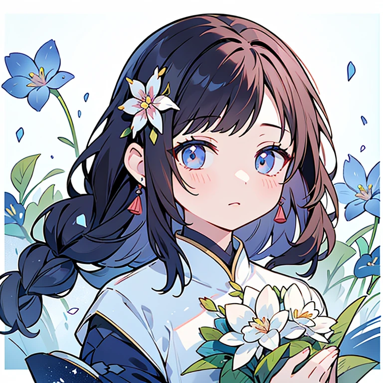 Close up portrait of woman holding vase, with flowers, photo for a magazine, by Ayami Kojima, official artwork, Jinyoung Shin, with frozen flowers around her, by Ni Tian, dilraba dilmurat, jaeyeon nam, cynthwave, Hwang Se - On, mackenzie foy, by Zhang Han, park ji-min, by Jin Nong