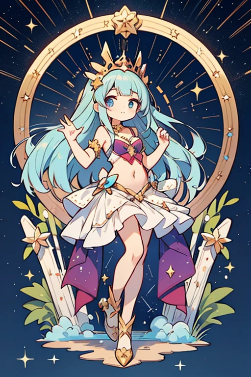 anime style; 3d; glitter; horoscope sign Pisces goddess;