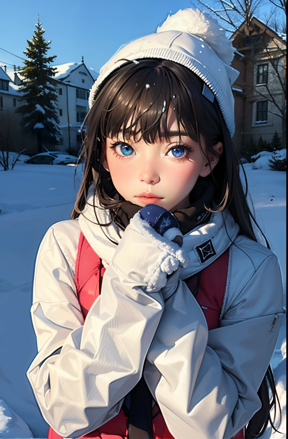 snowy days,girl,a sense of atmosphere