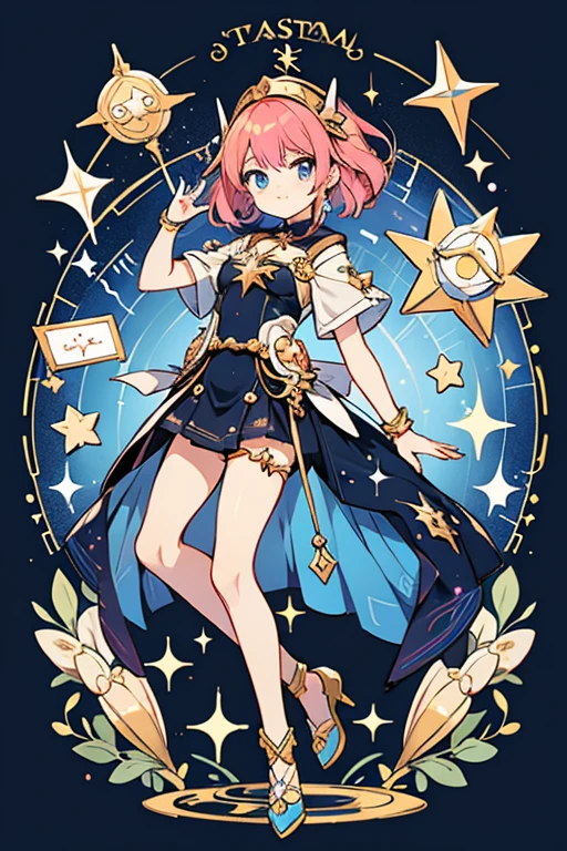 anime style; 3d; glitter; horoscope sign Pisces diva;