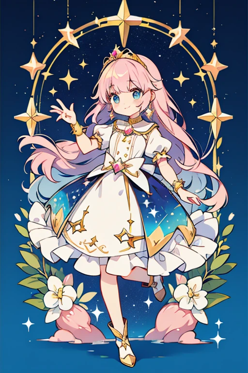 anime style; 3d; glitter; horoscope sign Pisces princess;