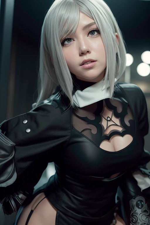 Mujer de pelo rubio con vestido negro con pelo blanco y guantes negros., 2b de Nier Automata, 2 b de Nier Automata, NEGAR:automata inspired, NEGAR : automata inspired, 2b NEGAR automata, 2b, 2 b, nier inspired, cosplay, Anime Girl Cosplay, nier 2 b, Anime de cosplay, Foto cosplay