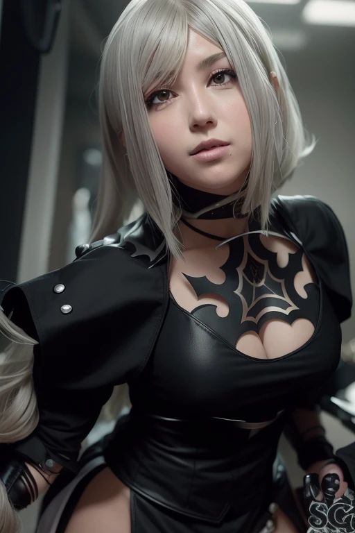 Mujer de pelo rubio con vestido negro con pelo blanco y guantes negros., 2b de Nier Automata, 2 b de Nier Automata, NEGAR:automata inspired, NEGAR : automata inspired, 2b NEGAR automata, 2b, 2 b, nier inspired, cosplay, Anime Girl Cosplay, nier 2 b, Anime de cosplay, Foto cosplay