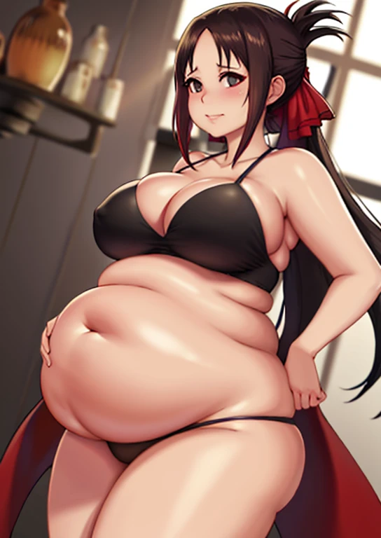 fat, large belly, chubby, overweight, Kaguya shinomiya