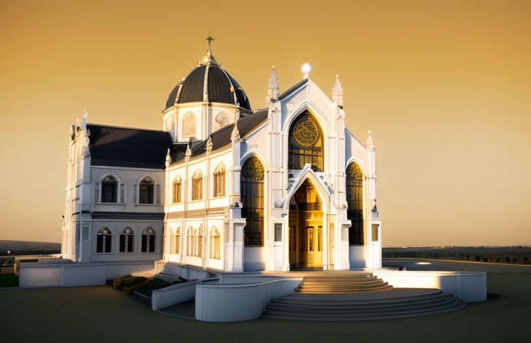 NEO-CLASSICAL FACADE, BRILLIANT LIGHT, WHITE YELLOW BLACK TONE
