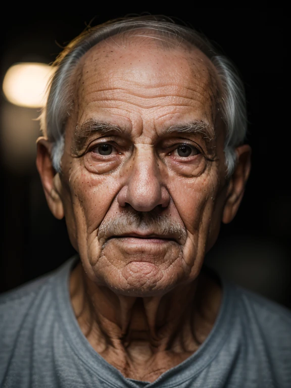 An old gentleman with funny face, Funny aged skin, ao fundo da imagem existe uma mulher com ar misterioso