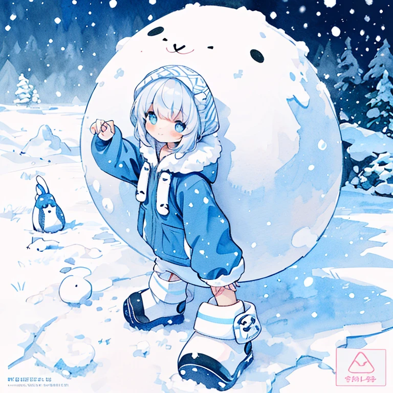 1girl in、(PastelColors:1.3)、(Cute illustration:1.3)、(watercolor paiting:1.1)、A smile、snow adventure explorer,
modern winter clothing,
sleek, tailored fit insulated jumpsuit,
Integrated hood with faux fur trim for a contemporary look,
Stylish snow boots with sporty design and sleek gaiters,
Add functionality with touchscreen-enabled gloves,
Ribbed beanie hat with trendy calf oversocks and minimal logo,snowy mountain background、
Detailed drawing、Vibrant colors、striking contrast、intricate detailes、Delicate depiction、Luminescent、、From the side、Beautiful facial features、Brightly colored eyes、Wearing intricate and delicate ornaments、glowing aura、Radiant hair,Illuminated by the morning light