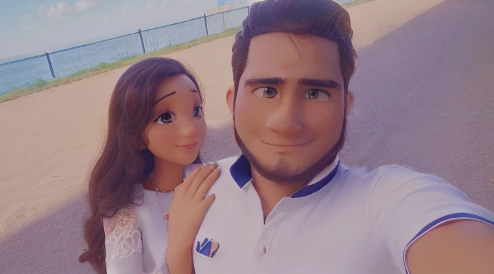High quality lovely couple 3D photo quality and beautiful and mooment lovely face quality handsome look