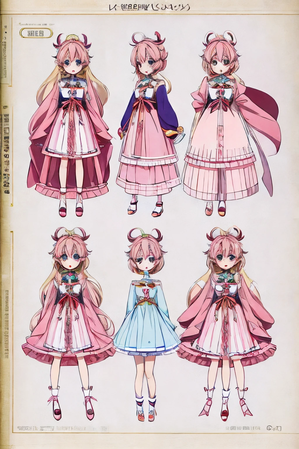a group of anime characters dressed in different outfits, cute art style, cute anime style, cute anime, style of magical girl, anime set style, pretty anime character design, anime character design, style anime, 🍁 cute, chibi style, outfit designs, kawaii anime manga style, anime styled, adoptables, full body adoptable, character adoptable, cute cartoon style