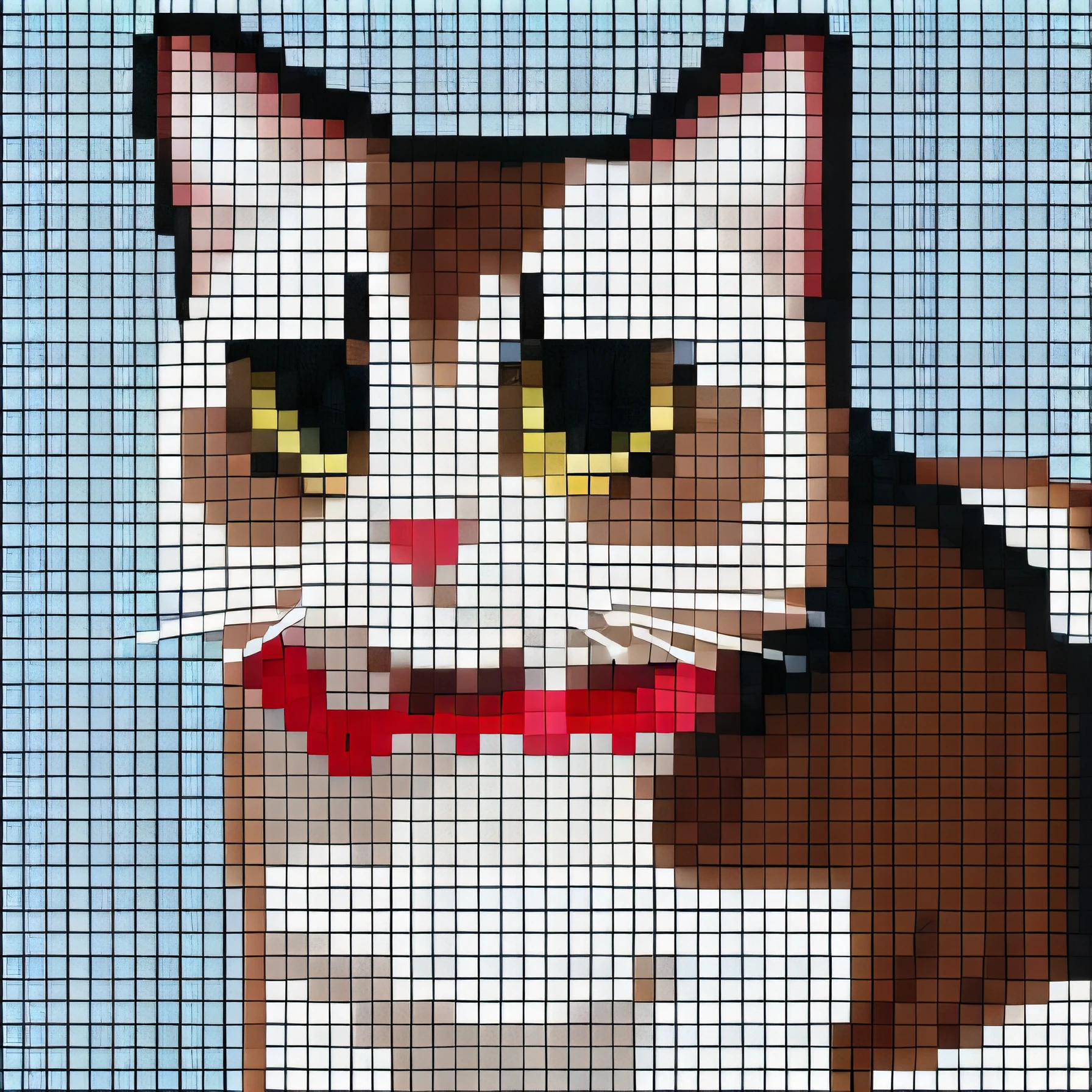 Big eyes cat cross stitch pattern, pix, cat design, pixelart, Digital pixel art, pixel artwork, pixelart, pixelart, Pixel mosaic, pixelated, pixelated, pixelated, 8-bit pixel art, 1 0 0 0 x 1 0 0 0 pixel art, wip, feline face, pixelart"
