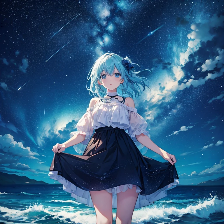 Sea night starry sky high quality