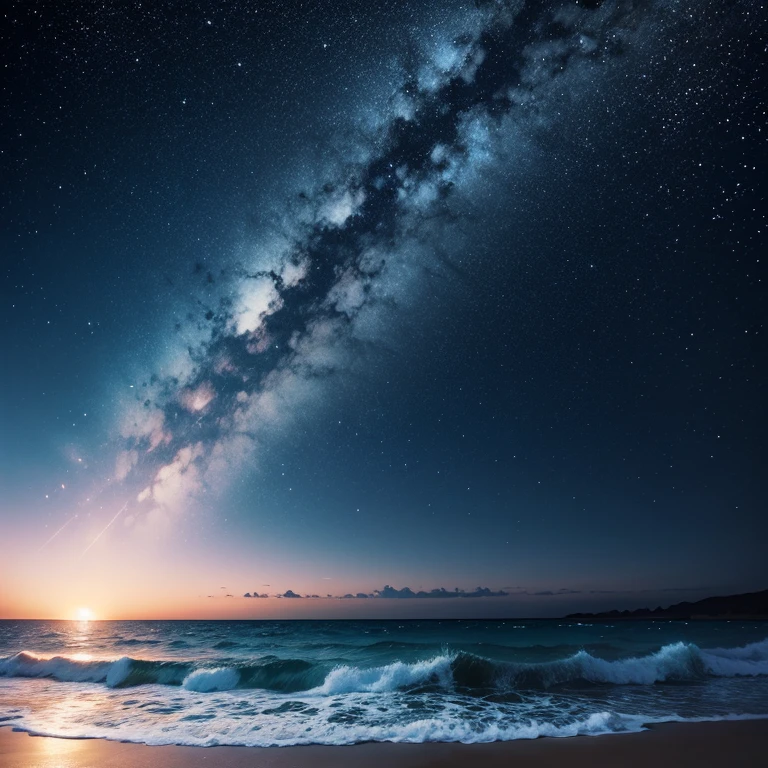 Night sea starry sky no people high quality