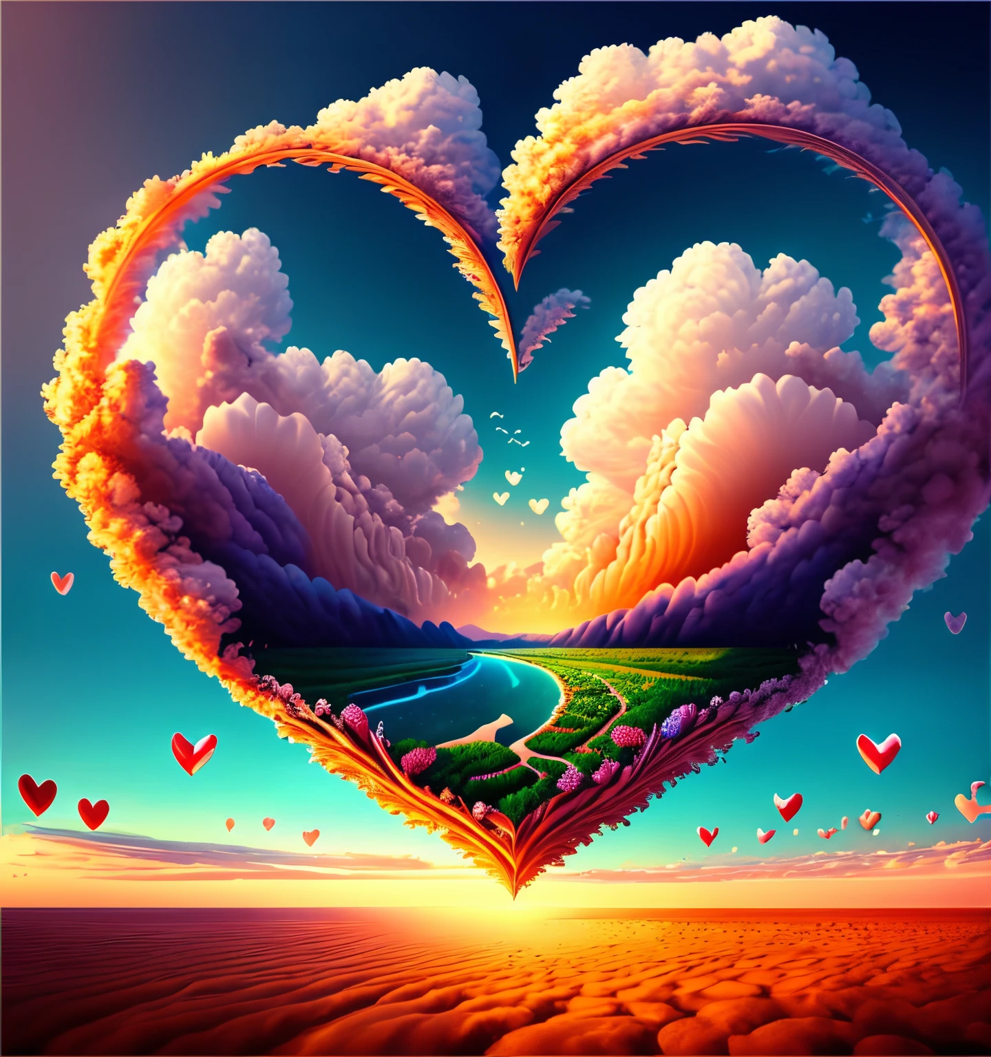 720px×1280px landscapes Cloud of Hearts