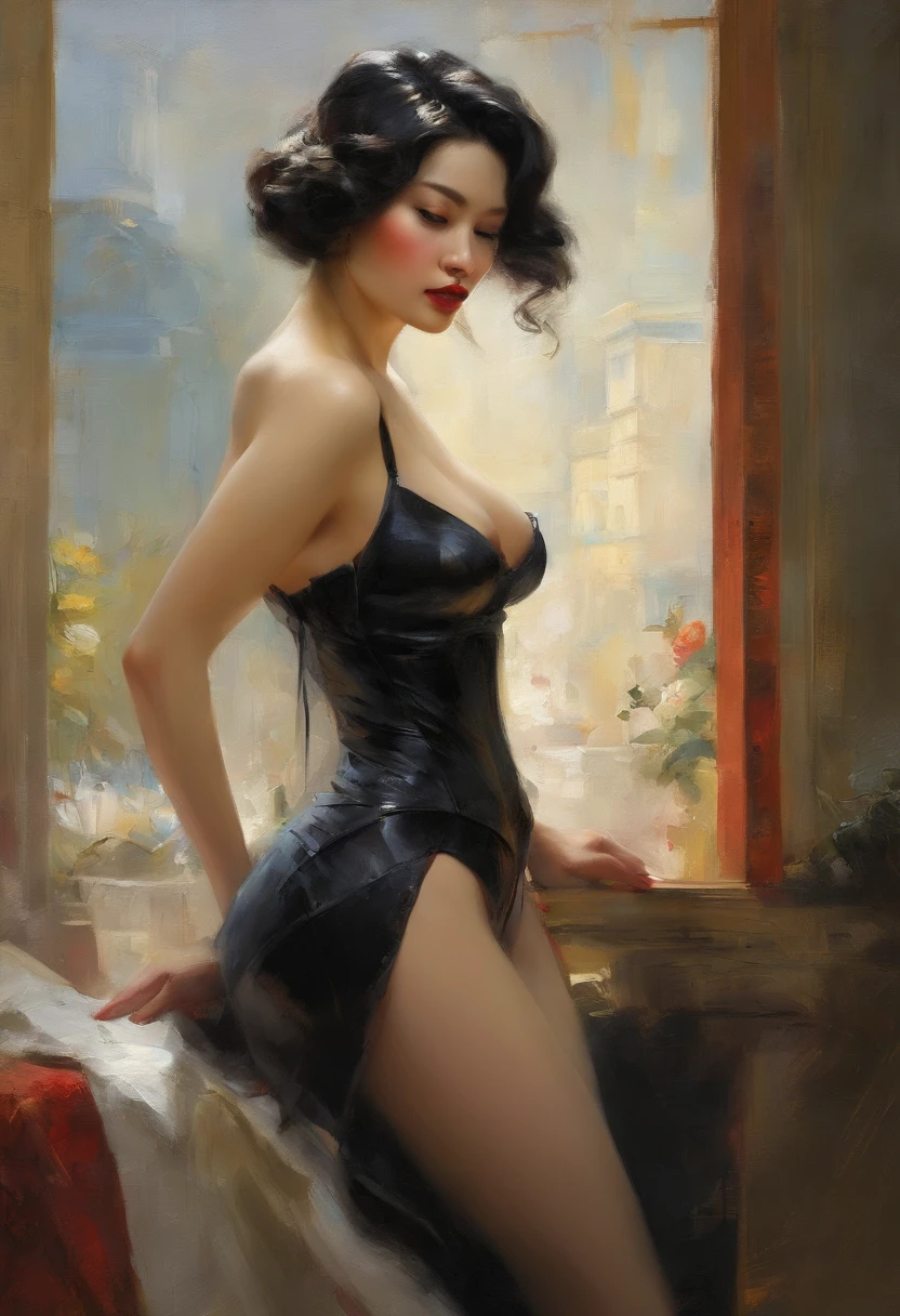 Black corset,束缚、(A room in a hotel)、full body Esbian、((top-quality、8K、masterpiece:1.3))、Crisp focus:1.2、Beautiful woman with perfect body shape:1.4、Slender Abs:1.2、((layers-Cut、Colossal tits:1.2))、(Sateen、Street:1.2)、a wet body:1.5、Highly detailed facial and skin texture、A detailed eye、Bery short hair,BD ticker again,Slave,rubber、A dark-haired、Provocative poses and facial expressions,japanes:1.9