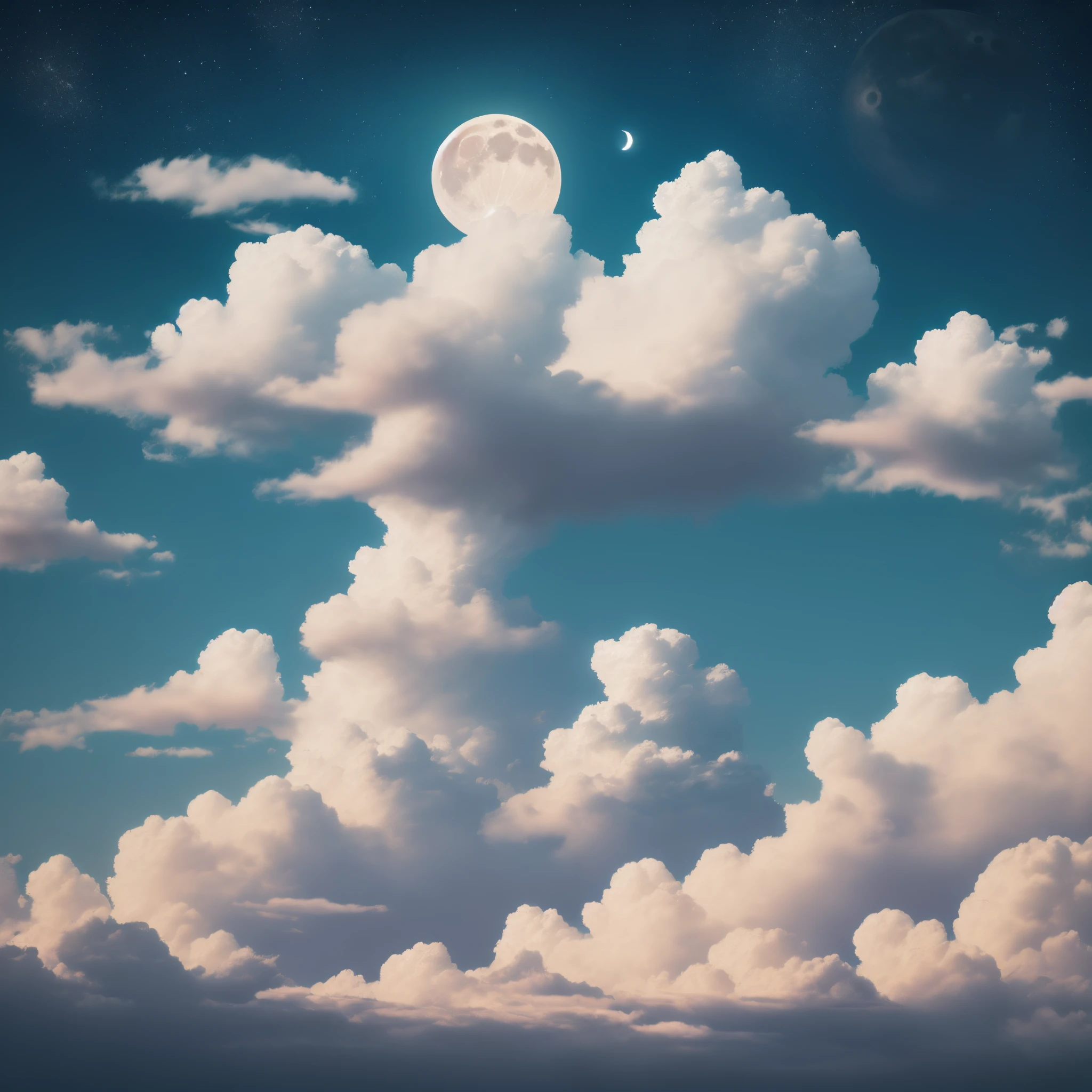 clouds,themoon,Large light ratio,Colored clouds