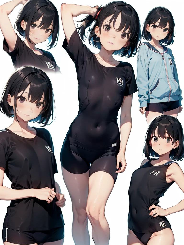 top-quality、Full limbs、complete fingers、Slender beauty、1 persons、School swim wear、swim wears、Ministry、bob cuts、In the middle of changing clothes、In the middle of taking off、embarassed expression