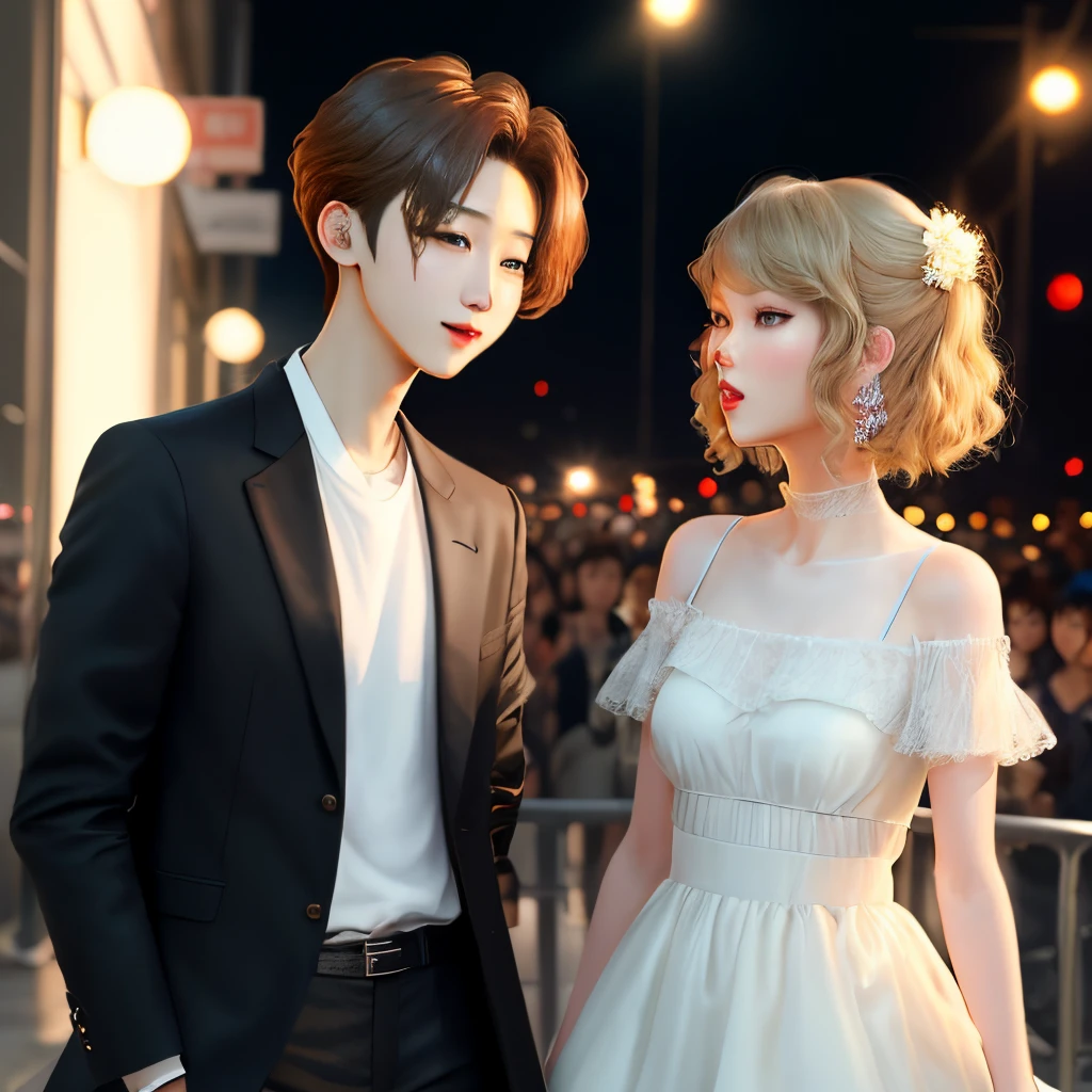 Taylor swift with Renjun from NCT