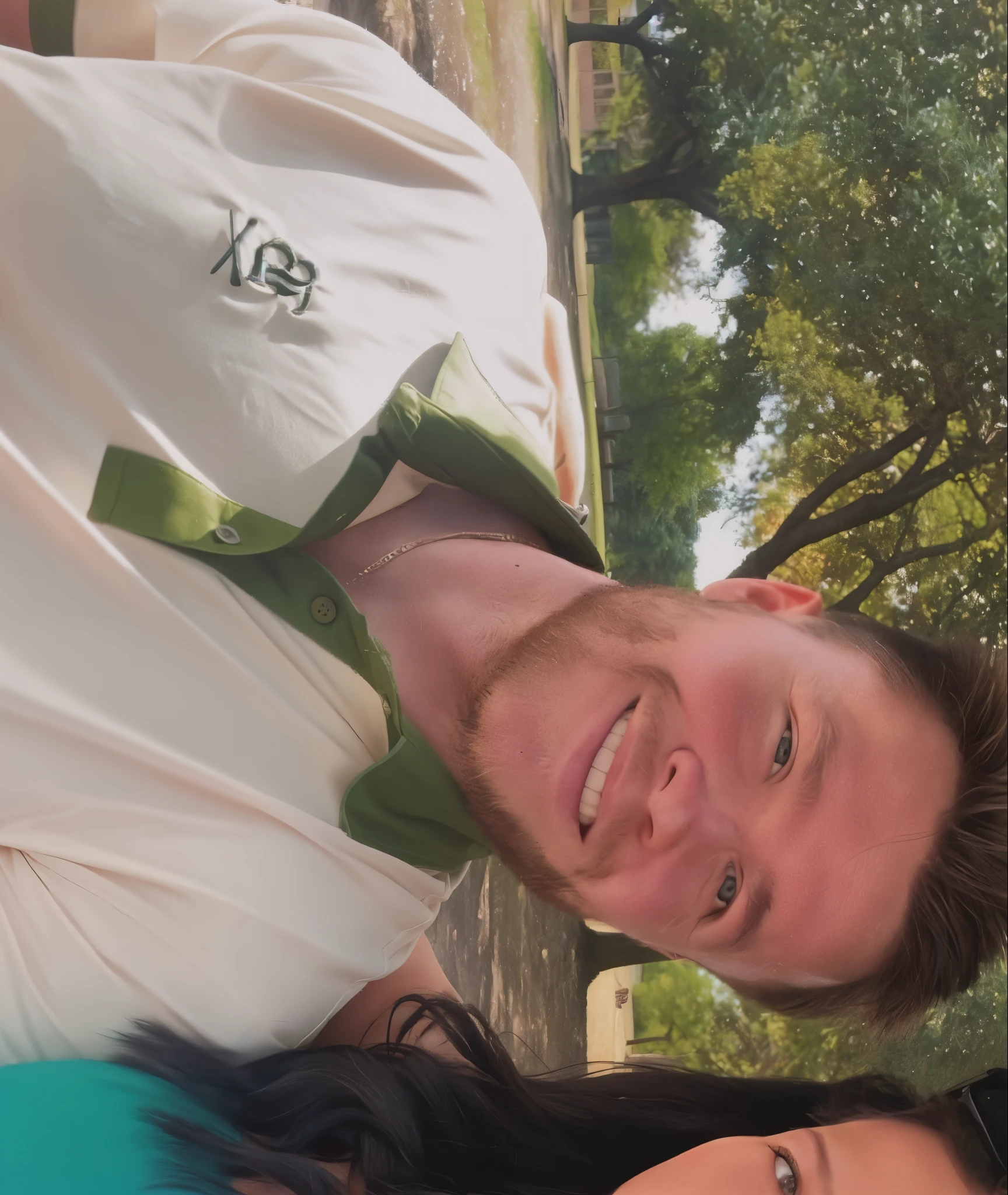 there are two people standing next to each other in a park, tyler edlin and natasha tan, jordan grimmer and natasha tan, ayami kojima and greg rutkowski, taken in the early 2020s, very silly looking, vacation photo, headshot profile picture, profile picture, ๐คฌ ๐คฎ ๐ ๐, ruan jia and greg rutkowski