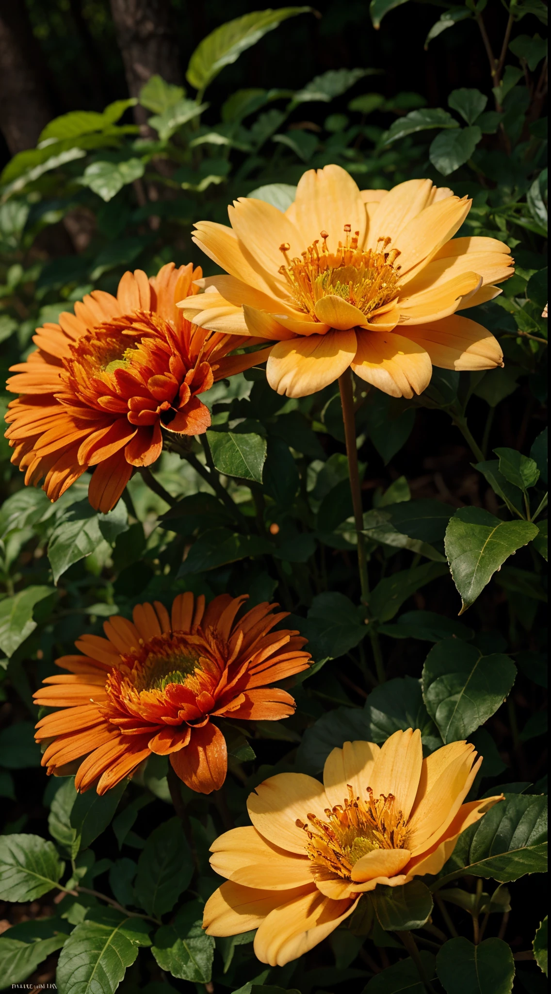 orange and white color flowers in forest 8k images