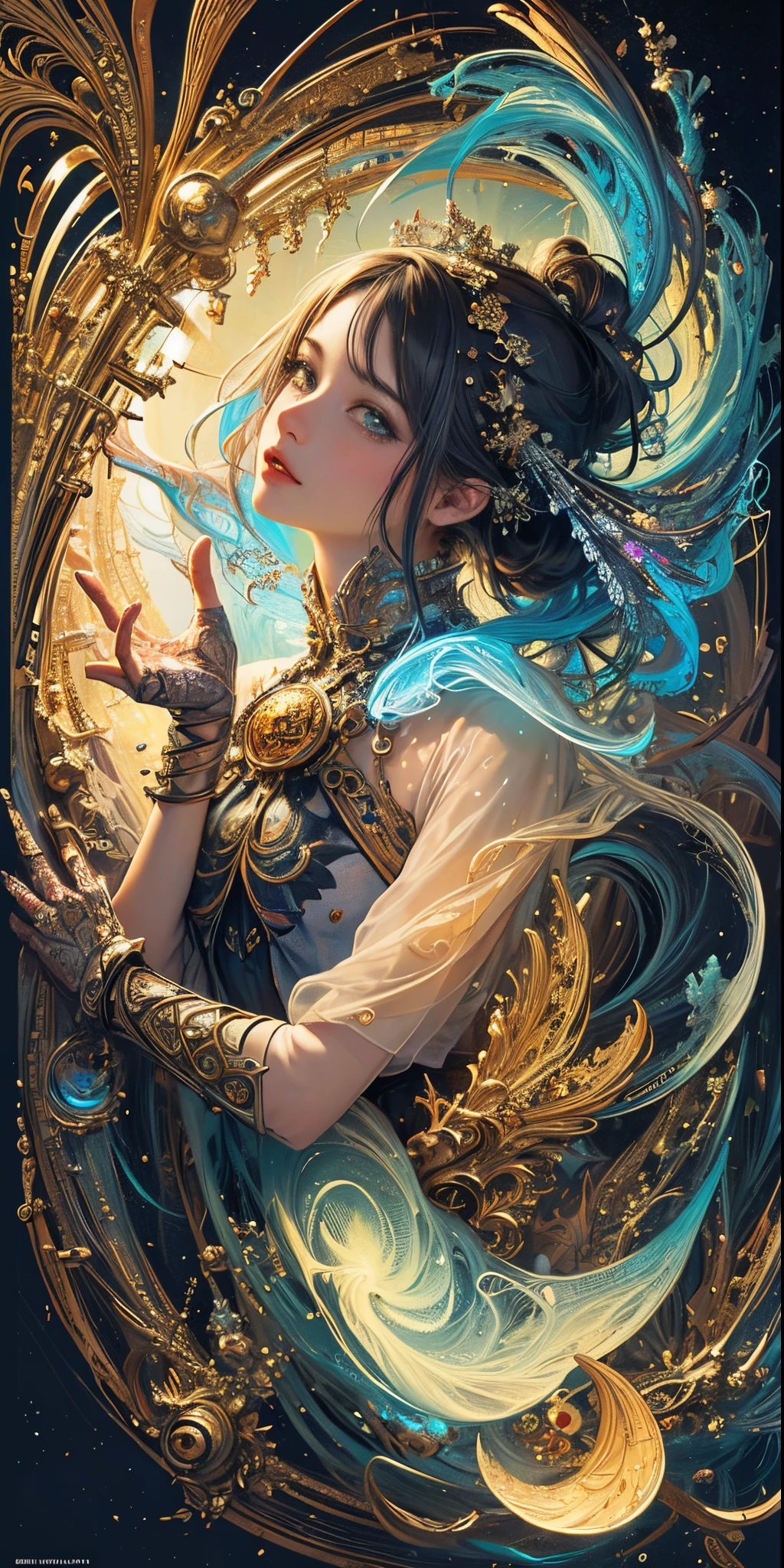 (masterpiece, top quality, best quality, official art, beautiful and aesthetic:1.2), (1girl), extreme detailed,(fractal art:1.3),colorful,highest detailed