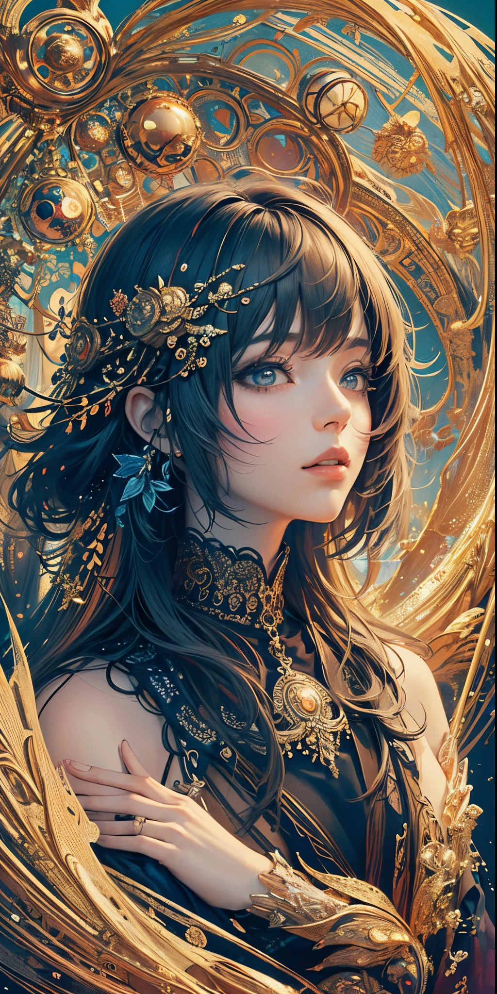 (masterpiece, top quality, best quality, official art, beautiful and aesthetic:1.2), (1girl), extreme detailed,(fractal art:1.3),colorful,highest detailed