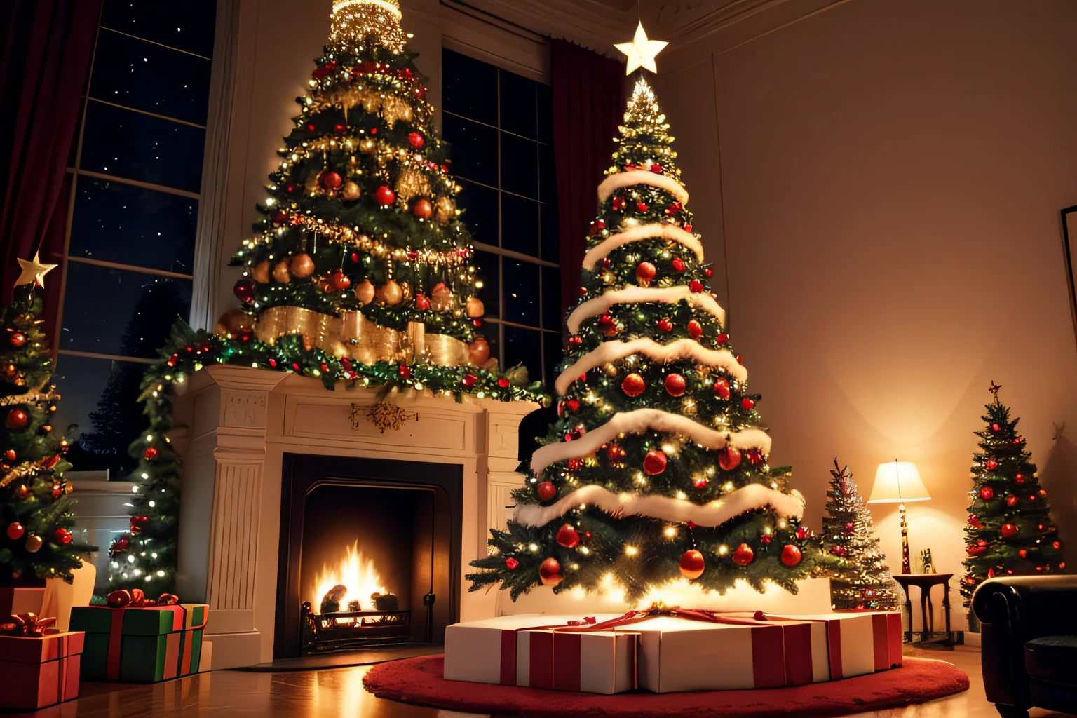Christmas tree,Christmas,Strong festive atmosphere,Strong sense of atmosphere,No Man