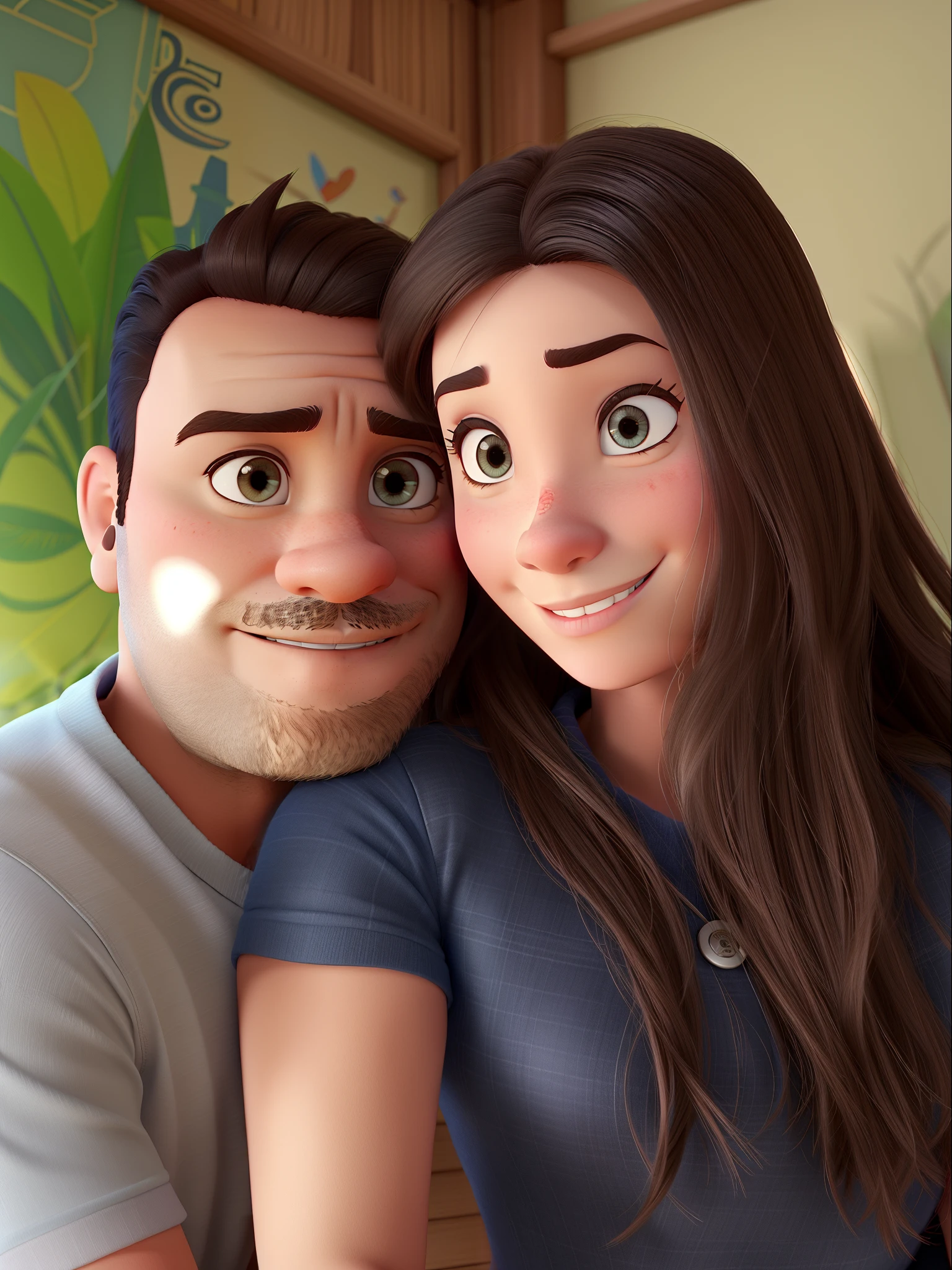 Pareja al estilo Disney Pixar, Alta calidad, mejor calidad
