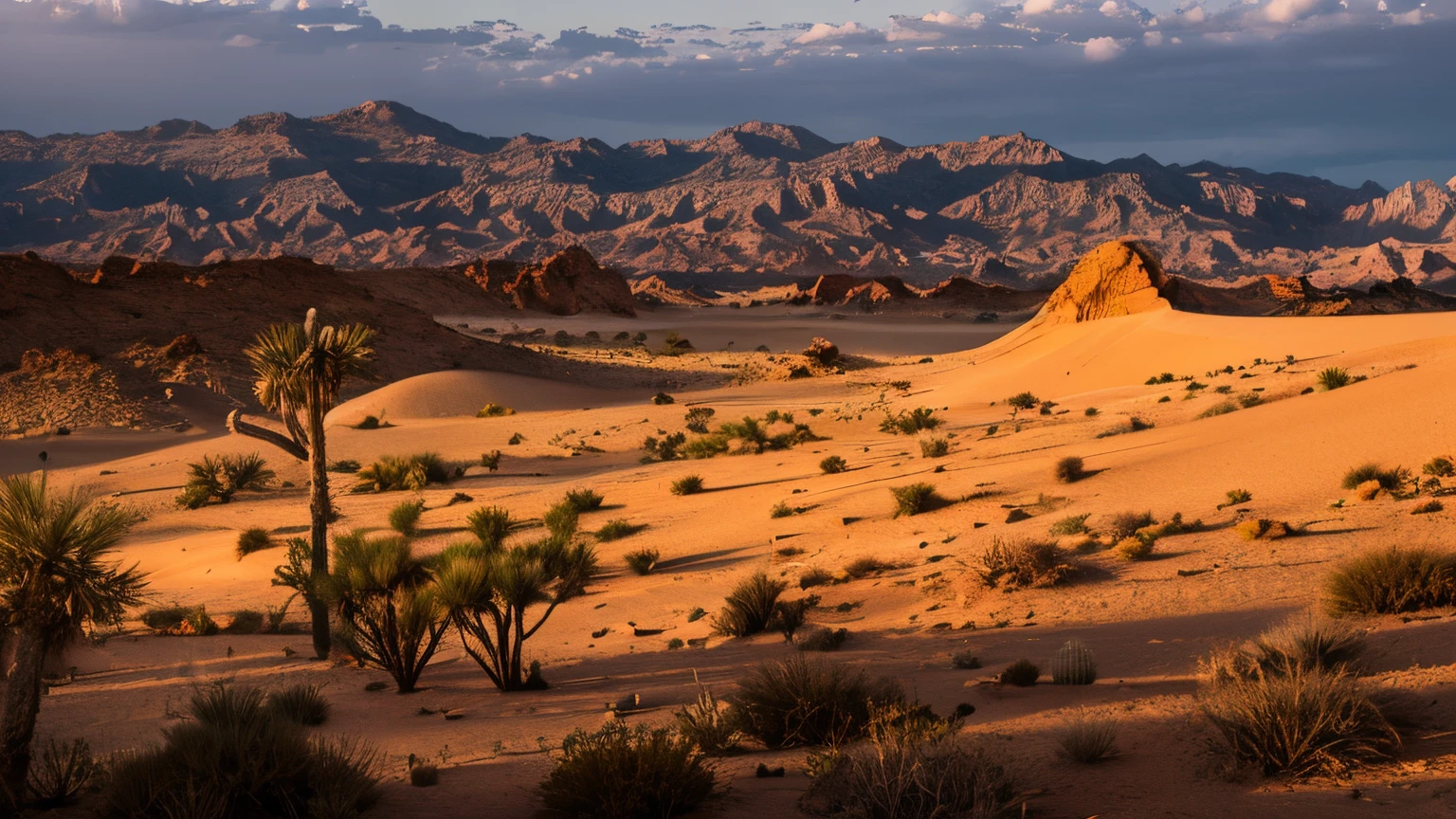 (best quality,4k,8k,highres,masterpiece:1.2),sun-drenched desert,solid rocks,golden sand,harsh and arid landscape,dramatic shadows,glowing sunlight,grandeur of the desert,tranquil oasis,cacti and succulents,dry and cracked earth,majestic dunes,vibrant desert flora and fauna,lizard crawling on the rocks,sparkling sand under the sunlight,warm and inviting colors,ethereal atmosphere of the desert,midday heat radiating,serene beauty of the desert,sun-kissed landscape,palms swaying in the breeze,mirage in the distance,silhouette of a camel,serenity in the vastness of the desert,subtle shifts in hues,soft golden light casting long shadows,rugged and timeless beauty,remote and untouched wilderness,stillness and tranquility of the desert.