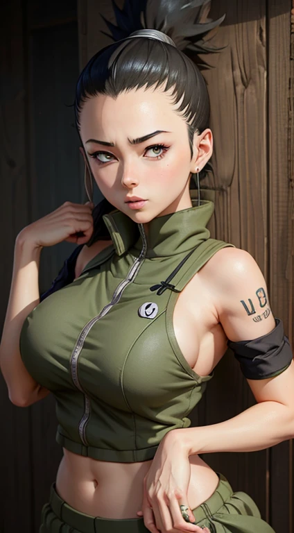 Shikamaru nara anime girl,ultra detailed eyes,large breasts, masterpiece, 8k