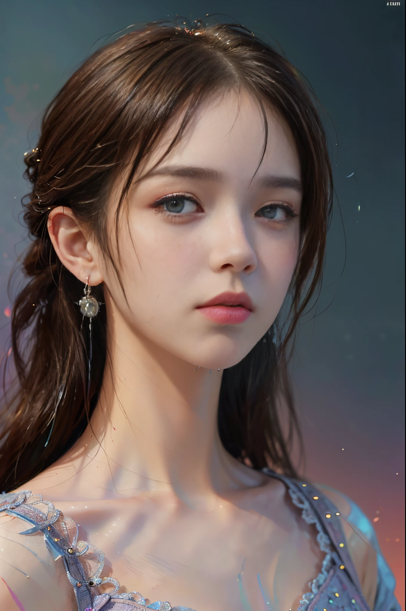32k ULTRAHD, Best quality, Masterpiece, Super detail, High details,Ultra photo realsisim, epic realistic, Faded, ((com cores neutras)),Female portrait,(Lateral face:1.2)Drunken beauty,lace-pajamas,(((Drenched))) ,(hdr:1.5), (pastel colour:1.2), ultra - detailed, (Art Station:1.5), Cinematic, warm lights, Light effect, Dramaticlight, (Intricate details:1.1), the complex background,Correct anatomy,(Gender characteristics are very obvious:1.5),(correct faces),