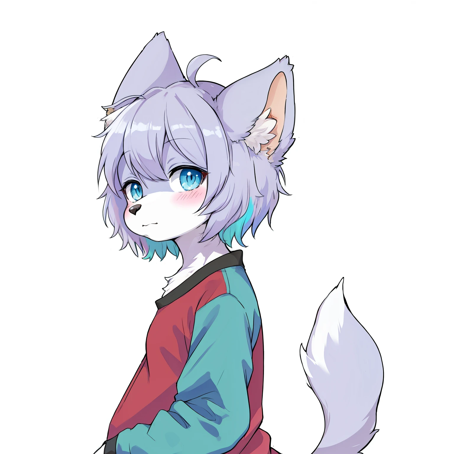 Chica anime con cola de gato y camisa azul., Holo es una chica lobo, Anime Catgirl, Hembra Fursona, Catgirl, CEL - Estilo de arte sombreado, oc commission, en un estilo anime, Sombreado plano estilo anime, Un lobo anthro, linda Catgirl de anime, Arte de Fursona, Zorra, Fursona!!!!, fursona commission