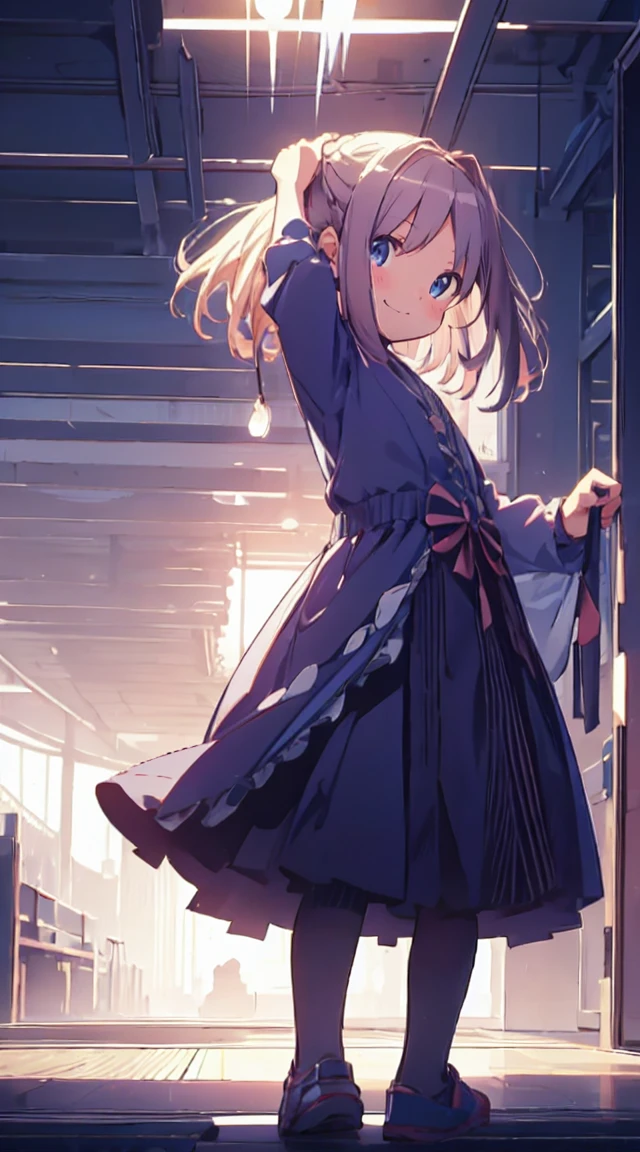 masutepiece, Best Quality,Illustration, Wallpaper, ultra -detail, 1little girl、♡、Futomo、Poses in motion、soft smiling