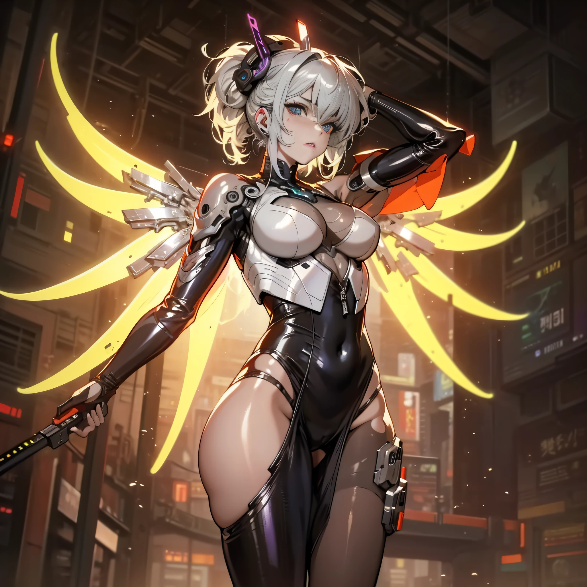 futuristic woman in a futuristic suit standing in a tunnel, ghost in the shell art style, cgsociety cyberpunk, advanced digital cyberpunk art, digital cyberpunk anime art, digital cyberpunk - anime art, wojtek fus, ghost in the shell style, styled like ghost in the shell, inspired by Marek Okon, anime cyberpunk art, cyberpunk medusa, cgsociety masterpiece