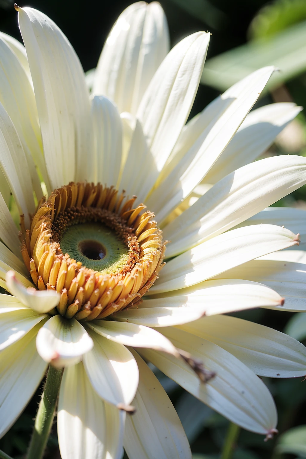 Contre-Jour，White chrysanthemum，dew