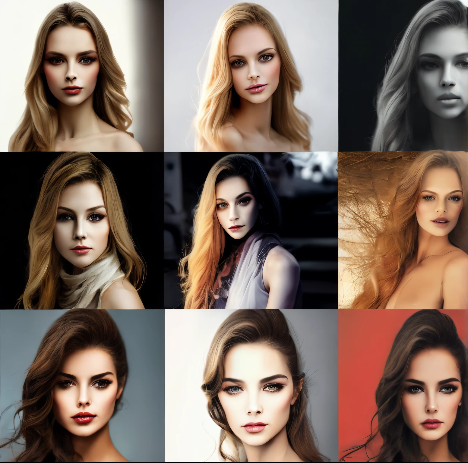 create a female model and generate several graphic photos