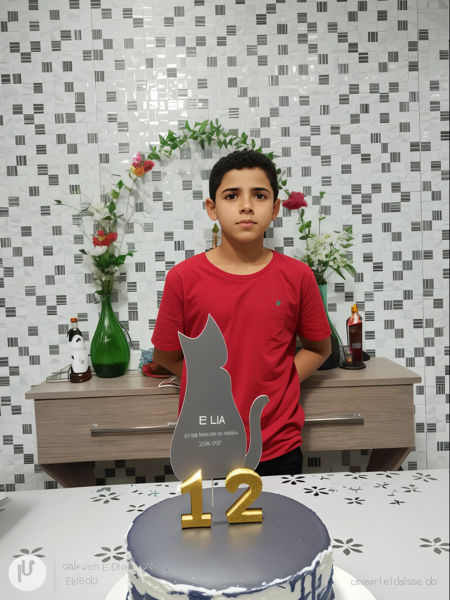 Boy sitting at a table with a cake with a football trophy on it, Reyyan, Riyahd Cassiem, Por Reyna Rochin, Where is the, CR3, 8 k altamente detalhado ❤🔥 🔥 💀 🤖 🚀, 😃😀😄☺🙃😉😗, Directed by: Sarper Baran, inspirado em Sarper Baran, 18 anos