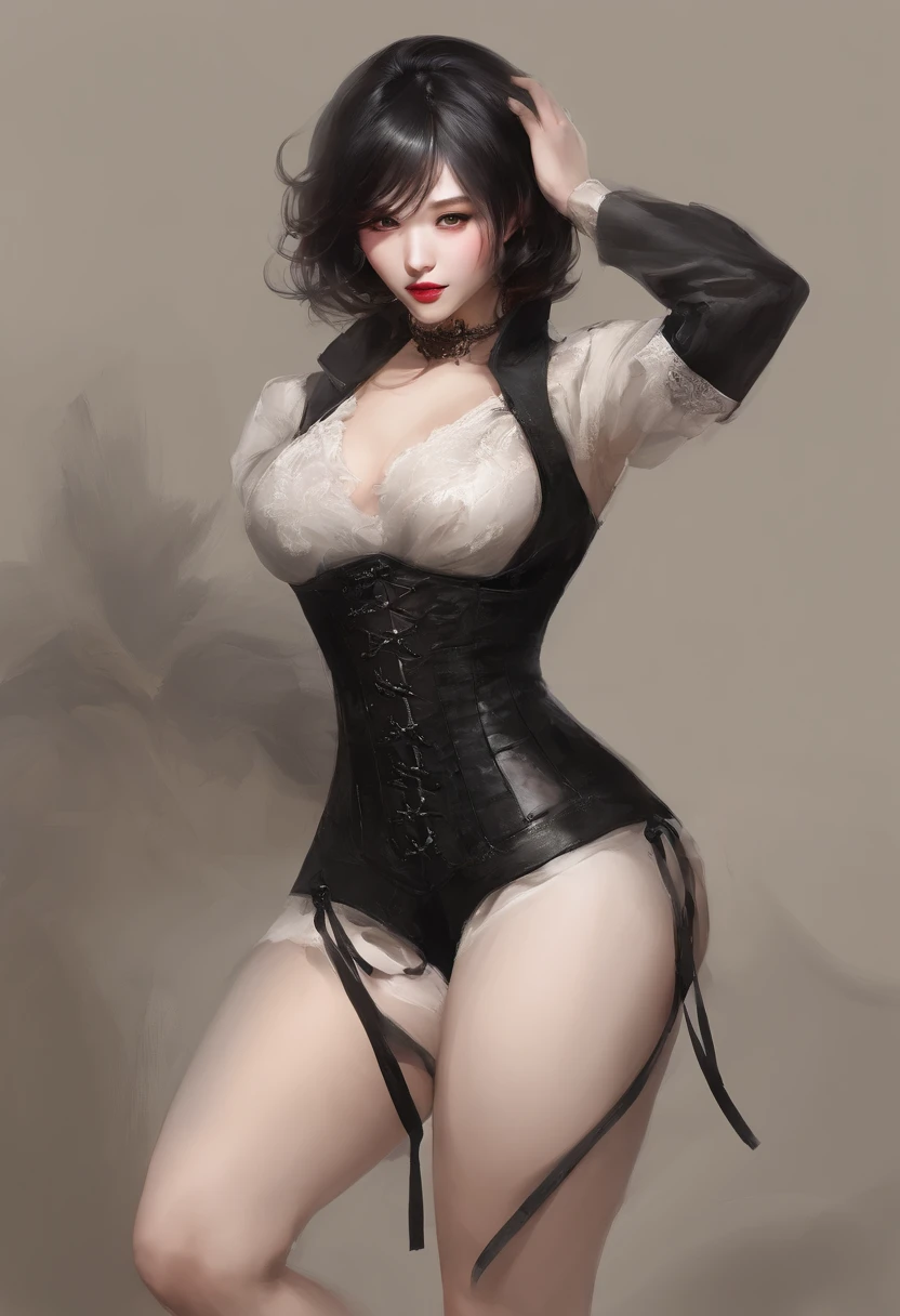 Black corset,束缚、(A room in a hotel)、full body Esbian、((top-quality、8K、​masterpiece:1.3))、Crisp focus:1.2、Beautiful woman with perfect body shape:1.4、Slender Abs:1.2、((layers-Cut、Colossal tits:1.2))、(Sateen、Street:1.2)、a wet body:1.5、Highly detailed facial and skin texture、A detailed eye、Bery short hair,BD ticker again,Slave,rubber、A dark-haired、Provocative poses and facial expressions,japanes:1.9