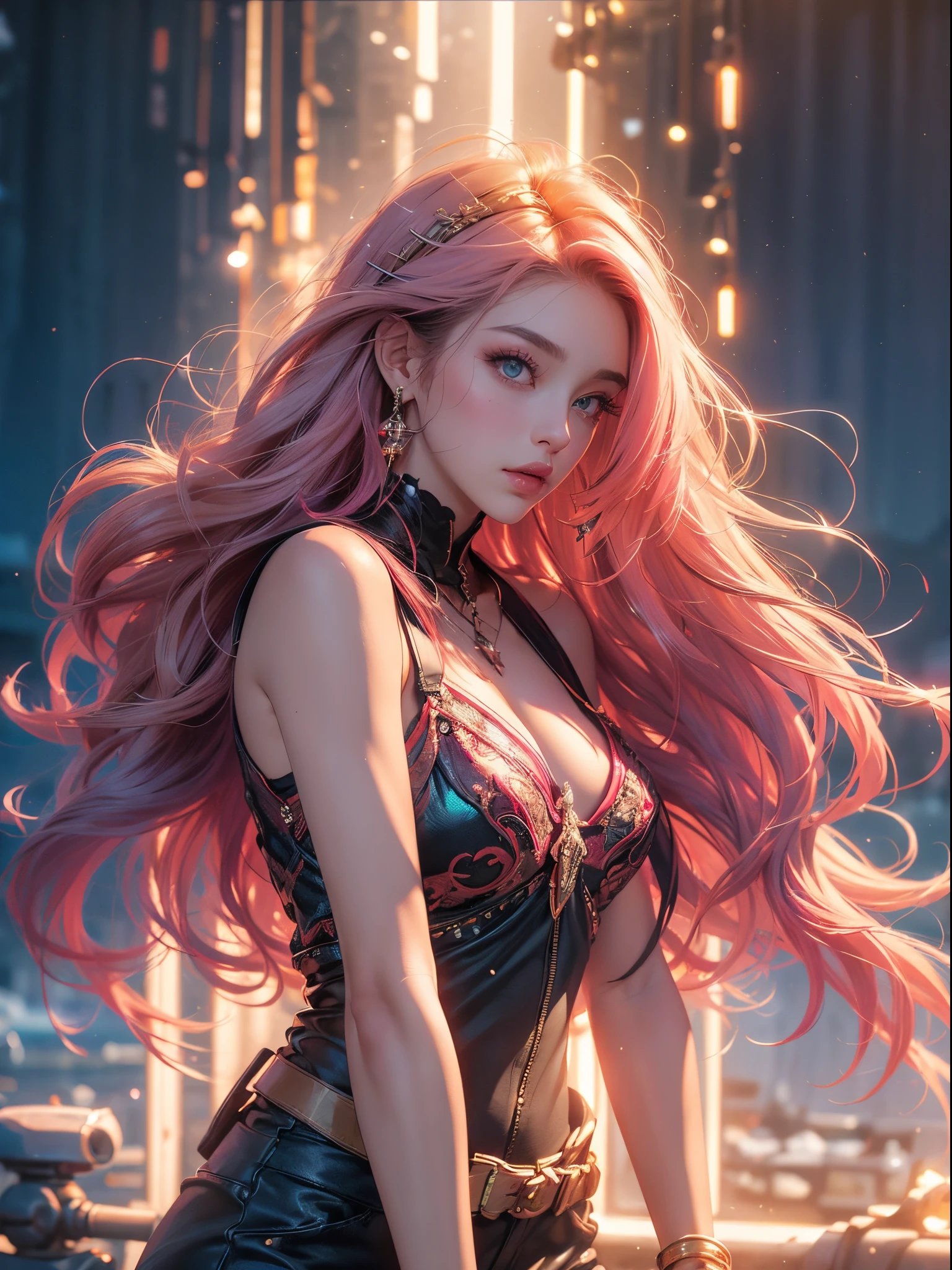 A Harpy girl, red eyes, small mouth, thick pink lips, fuzz on ears, long sideburns, small breasts, thick legs, big ass, best representation, realistic reflections, full body, {extremely detailed 16k CG unit wallpaper }, expansive landscape photography, (a centralized view with focus on the character and the setting), (wide open field view), (low angle shot), (high light: 1.2), (low light: 1.8), ( warm light source: 1.5), complex details, (iridescent colors: 1.2), (bright lighting), (atmospheric lighting), dreamy, unique, solo1