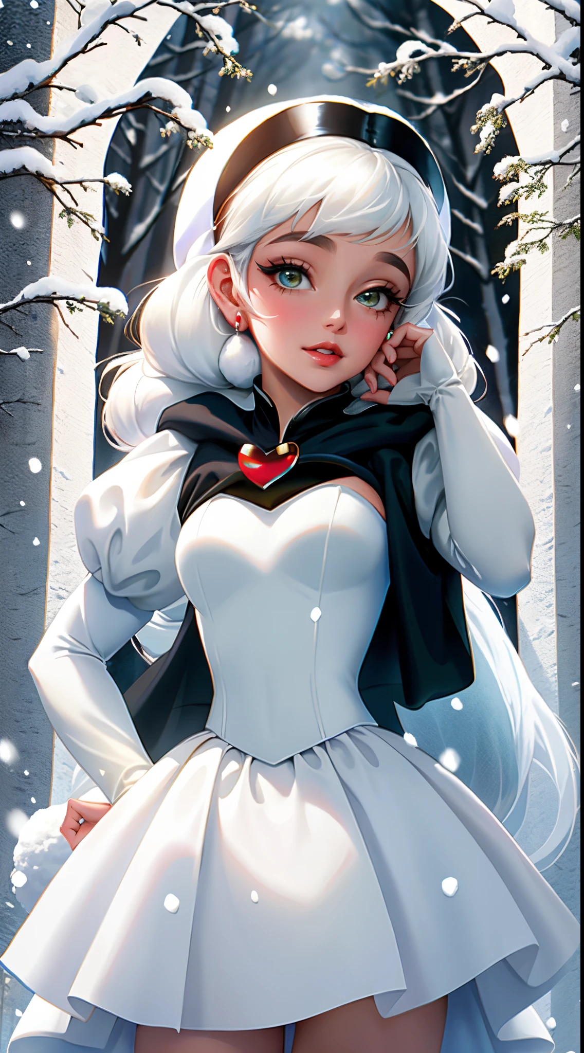Ariana Grande con un traje blanco mini Santa Claus costume, Ariana Grande, (usar medias blancas), (snow white tree forest:1.4), (con falda blanca), ,More detailed 8K.motor irreal:1.4,UHD,La mejor calidad:1.4, fotorrealista:1.4, textura de la piel:1.4, obra maestra:1.8,obra-prima, mejor calidad,objeto Objeto], (detailed face features:1.3),((Las proporciones correctas)),