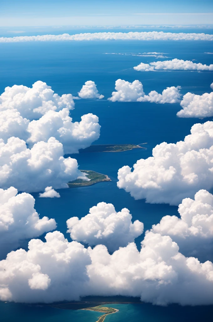 (Best Shots、Realistic Photos、32K、An ultra-high picture quality、ultra-quality、Attention to detail)Bird's perspective、big horizon、An island appeared across the sea、Earth can be seen in the background、A beautiful meteor falls、landscape shot、most beautiful photo、thunder clouds