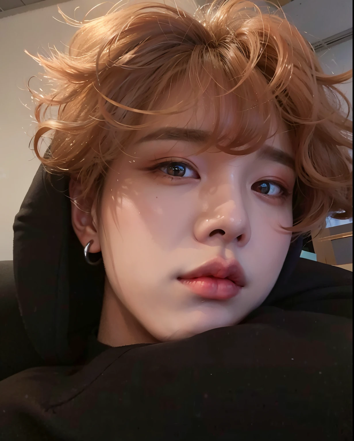 Un primer plano de una persona con un piercing en la nariz, Cai Xukun, Jimin\labios regordetes, 1 7 years - child of thin face age, Jimin\Nariz griega de, Jimin\swollen right eyelid, Ulzzang masculino, Kim Doyoung, Cara precisa de Jimin, Jinyoung Shin, Taejune Kim, jungkook