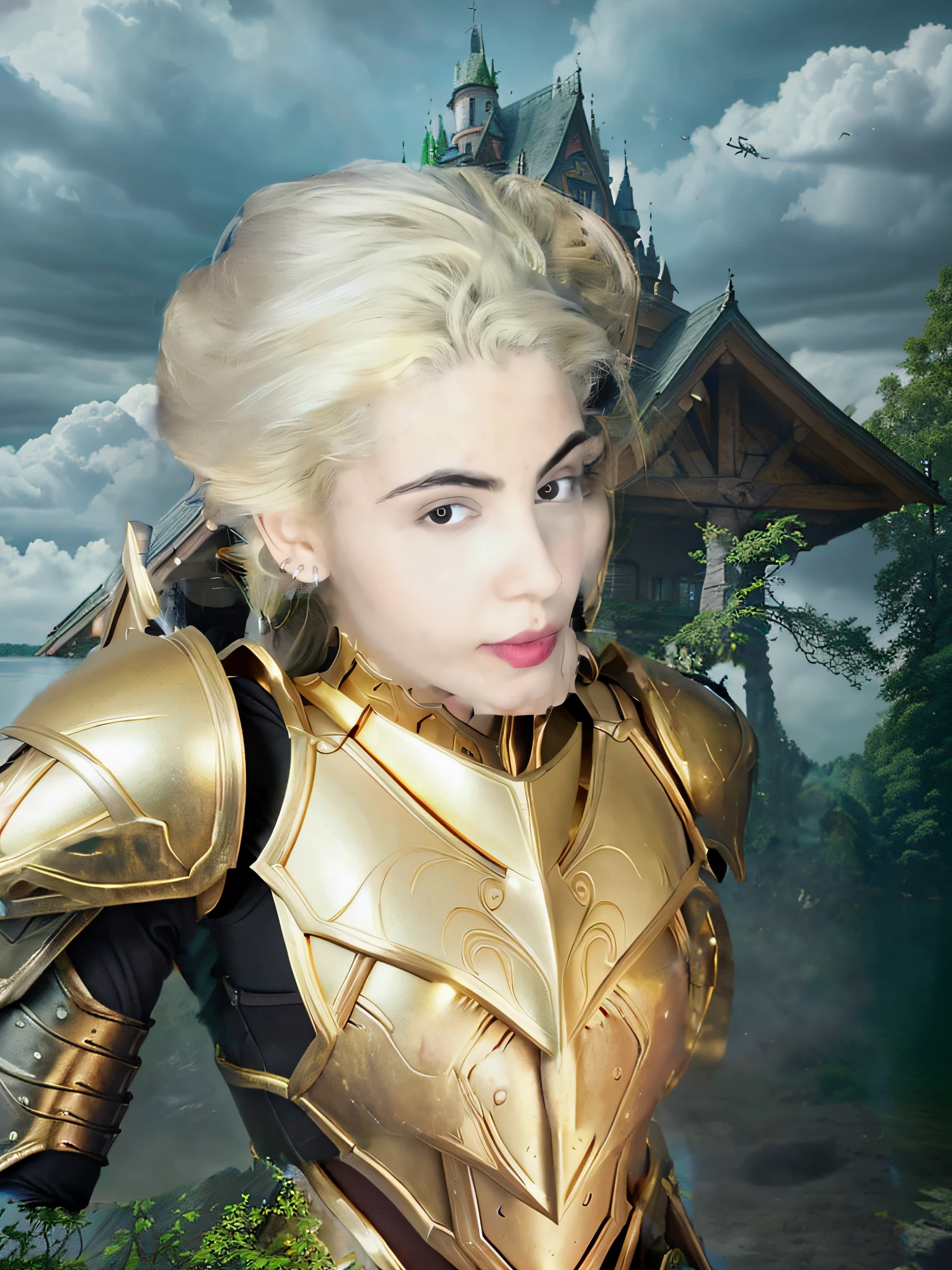 arm with golden armor, ultra detalhado, ultra realistic, alta qualidade, HD