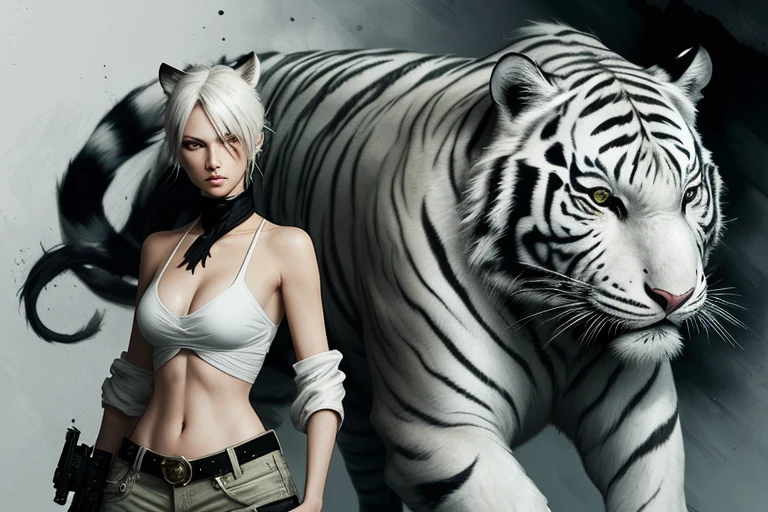 White Tiger Woman, (style of ashley wood),