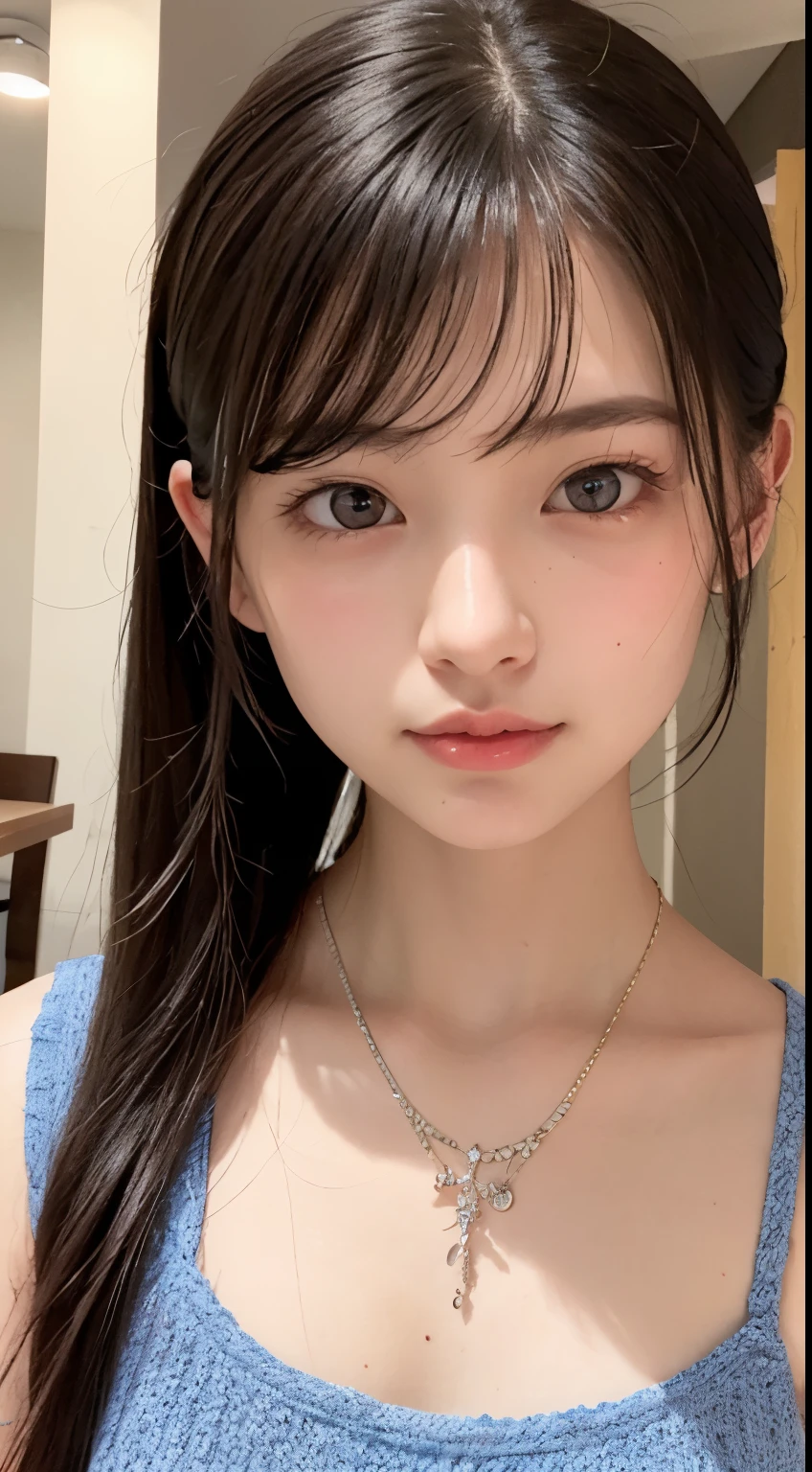 Dressed, (photo Realistic:1.4), (hyper Realistic:1.4), (Realistic:1.3), (Smoother lighting:1.05), (映画の照明Improvement of quality:0.9), 32k, One Girl,**-****-*** girl, Realistic lighting, Backlight, Light on the face, Ray Tracing, (Bright light:1.2), (Improvement of quality:1.4), (Highest quality real texture skins:1.4), Detailed drawn eyes, Face drawn in detail, quality eyes, (tired, Sleepy and satisfied:0.0), Face close-up, (Enhances the body line:1.1), (Enhances the beauty of skin texture:1.1)、tits、Small breasts、Flat Chest、Bare Chest、Small beautiful pink nippleake a kissing face、Lips pouting, eyes half-open