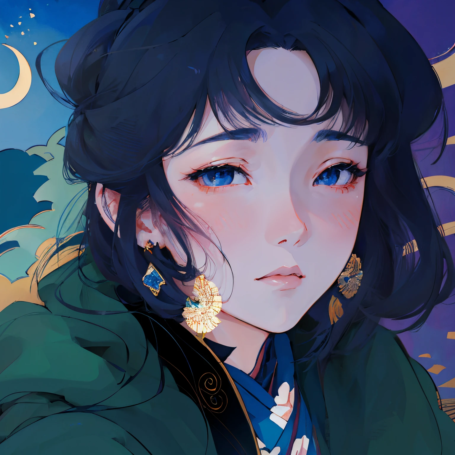 anime girl with blue eyes and a green jacket, digital anime illustration, anime style portrait, beautiful anime portrait, anime style 4 k, stunning anime face portrait, anime style illustration, detailed portrait of anime girl, anime styled digital art, digital anime art, portrait anime girl, anime artstyle, anime portrait, beautiful anime face, portrait of an anime girl