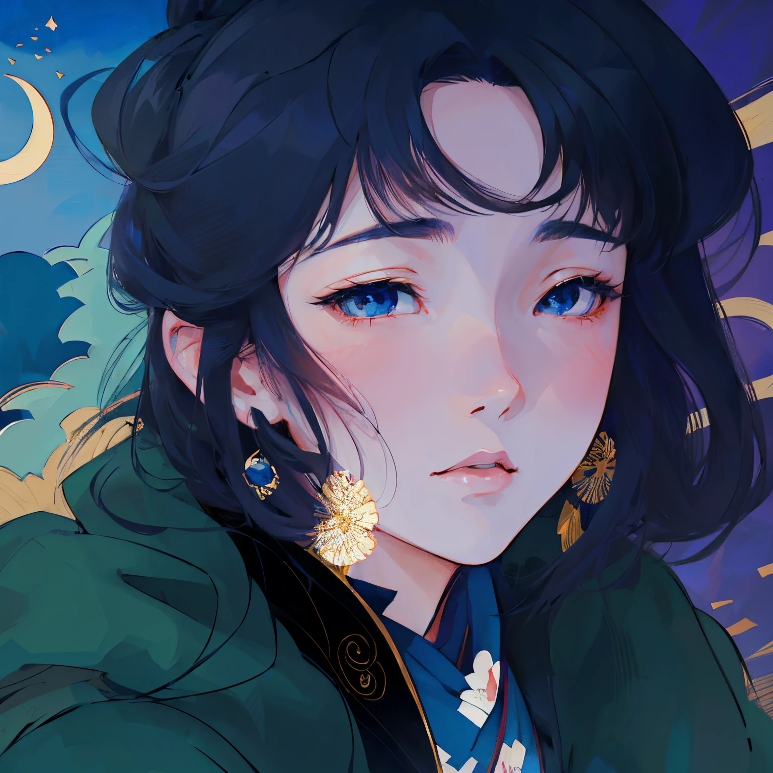 anime girl with blue eyes and a green jacket, digital anime illustration, anime style portrait, beautiful anime portrait, anime style 4 k, stunning anime face portrait, anime style illustration, detailed portrait of anime girl, anime styled digital art, digital anime art, portrait anime girl, anime artstyle, anime portrait, beautiful anime face, portrait of an anime girl