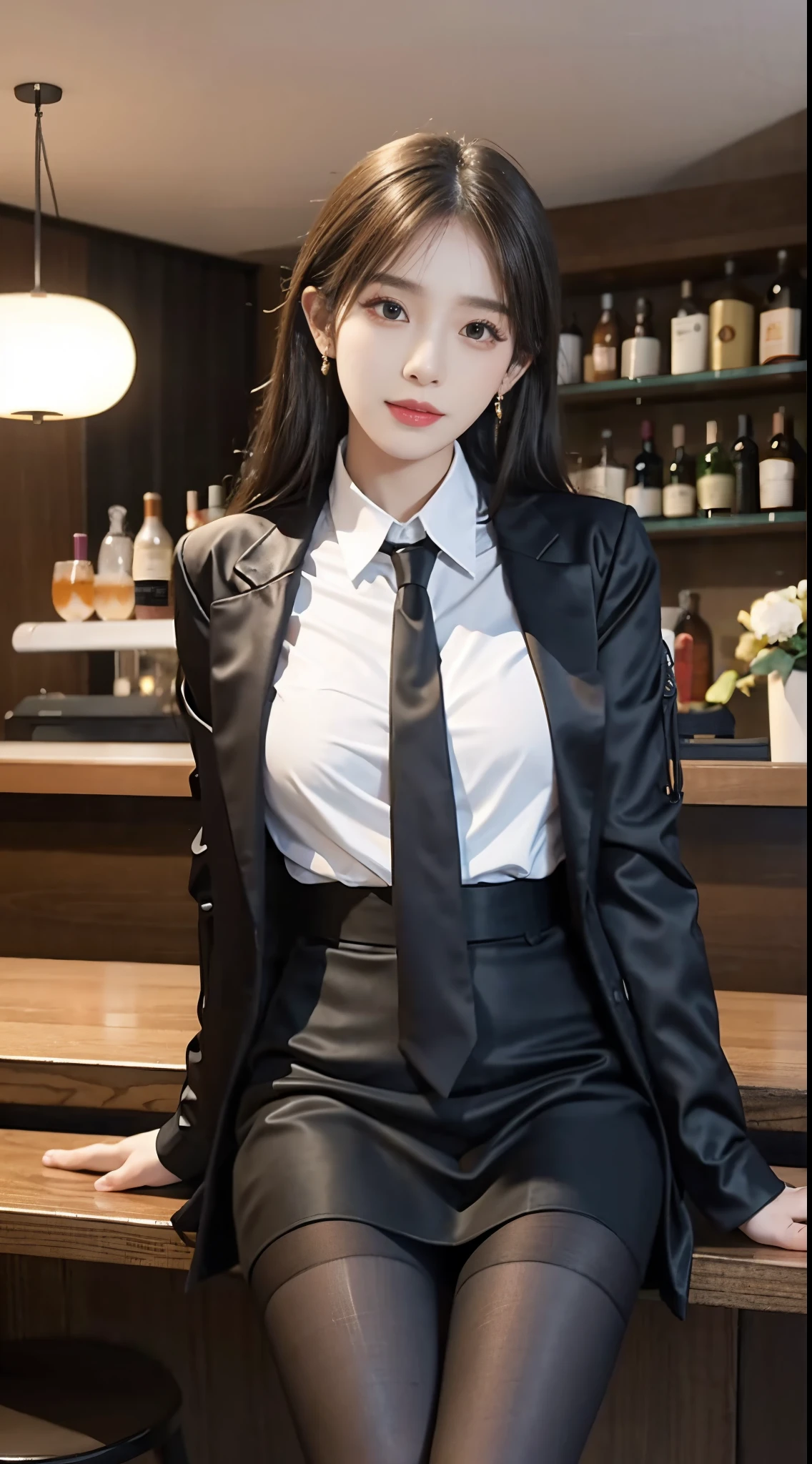 There are women in short skirt and jacket poses, wearing strict business suits, wearing black noble suits, trending on CGSTATION, thighs and skirts, girls in suits, girls in suits, wearing jackets and skirts, wearing business suits, trending in CGSTATION, wearing strict suits, wearing fashion suits, wearing the principal's uniform, sky blue eyes,